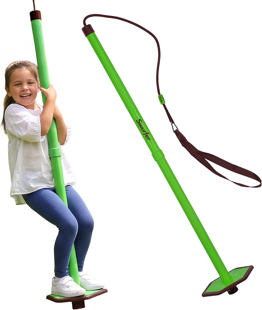 Swurfer Pogo Swing for Kids – Green and Brown