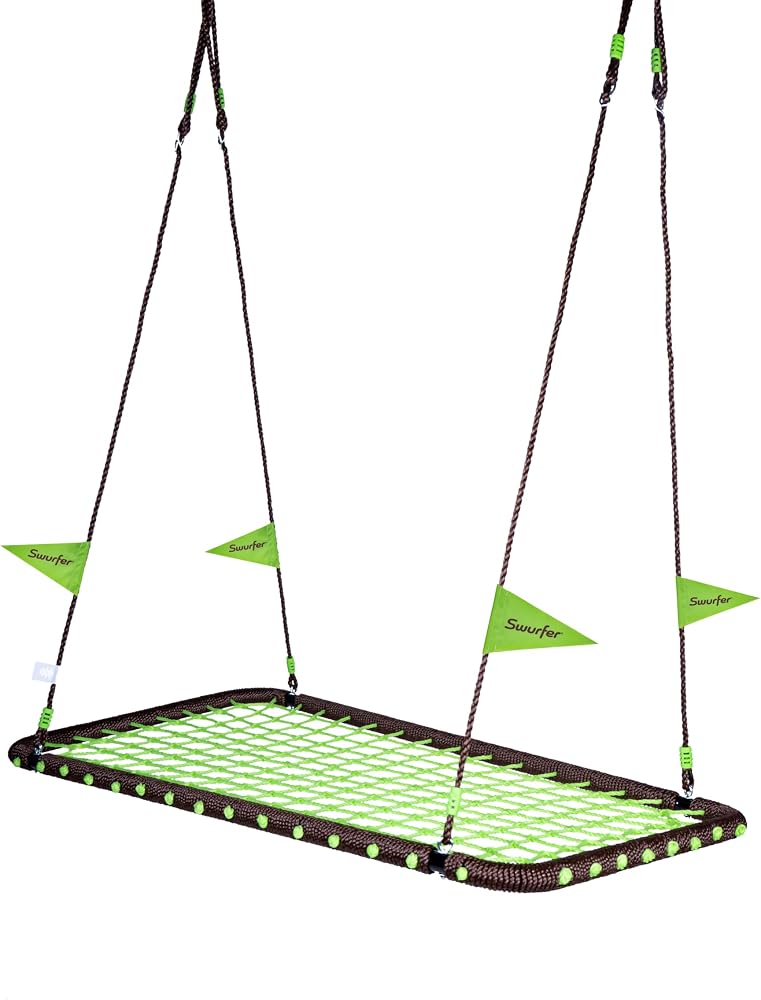 Swurfer Web Platform Tree Swing for Kids and… – Green and Brown